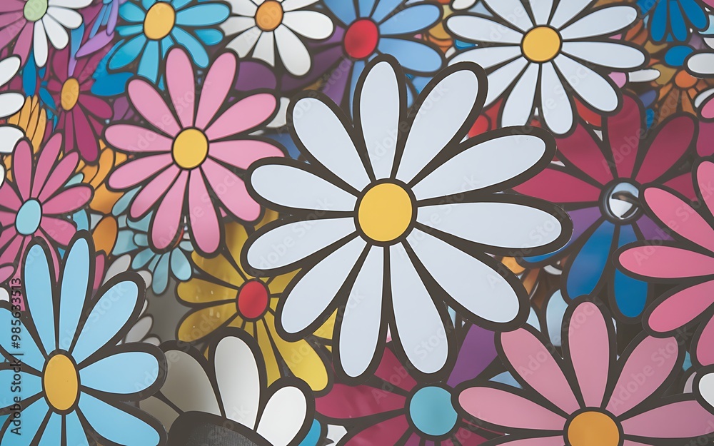 Colorful daisy pattern.