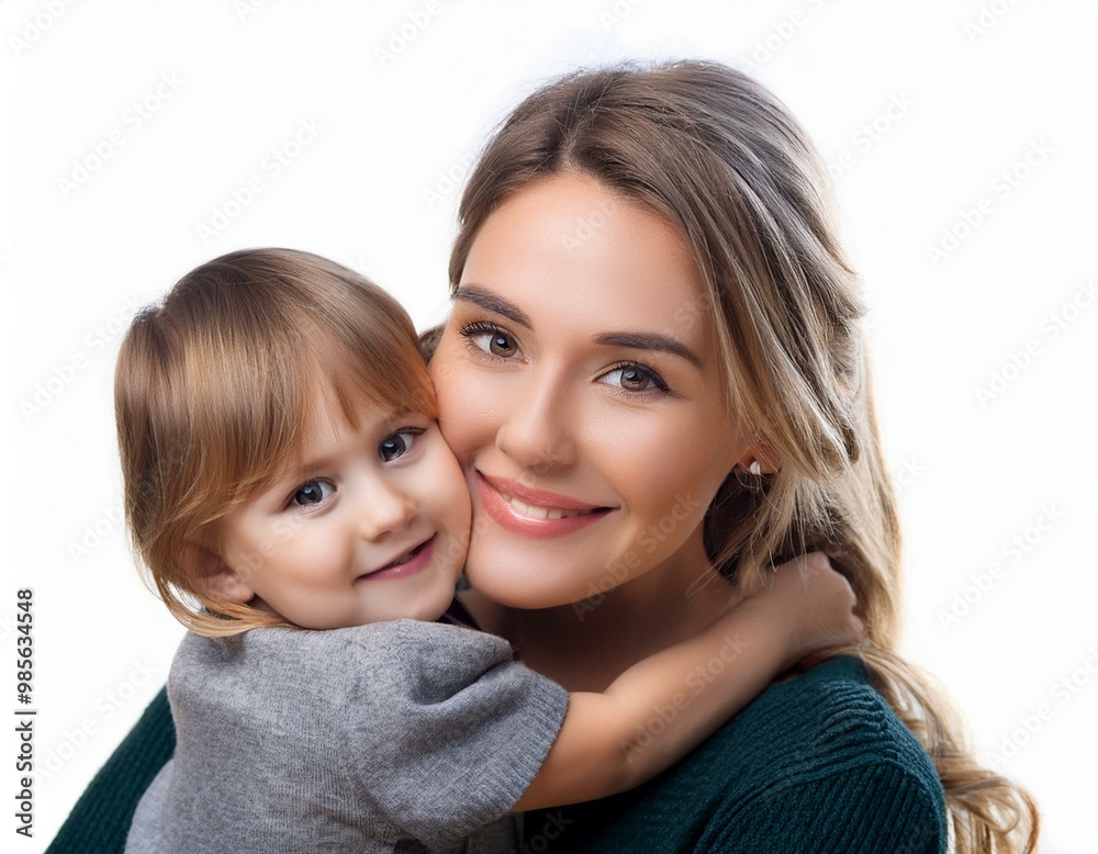portrait of a young woman with a child