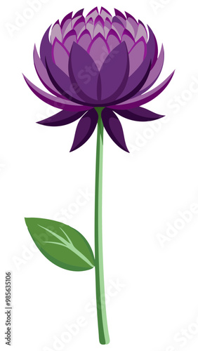 Illustration of Allium Flower, Stunning Allium Flower Vector Illustration - Exquisite Purple Globe with Radiating Petals, Perfect for Landscaping and Decorative Themes