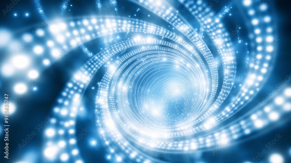 Abstract Blue and White Swirling Light Tunnel. Abstract Blue and White Swirling Light Tunnel.