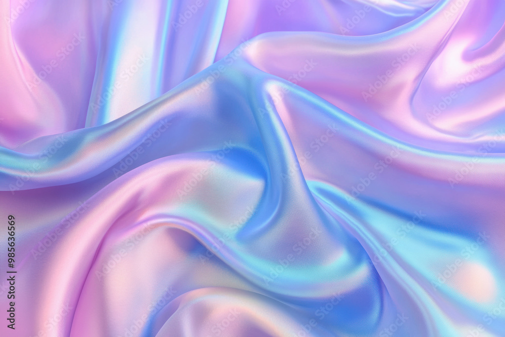 Obraz premium Pink and blue satin fabric forming an abstract background