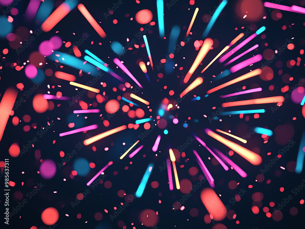Abstract colorful explosion of particles on a dark background. Abstract colorful explosion of particles on a dark background.