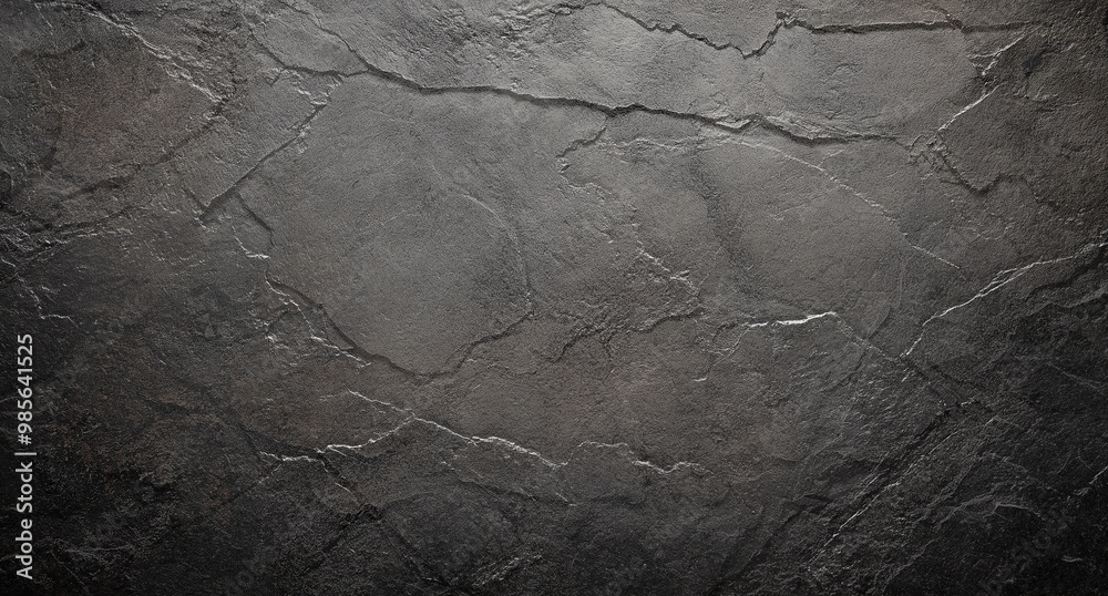 Naklejka premium Rough black wall with a grainy stone texture background