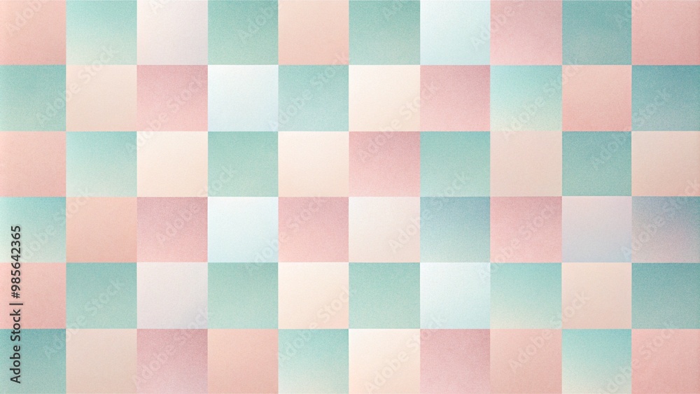 Fototapeta premium Pastel checkered pattern in soft shades.