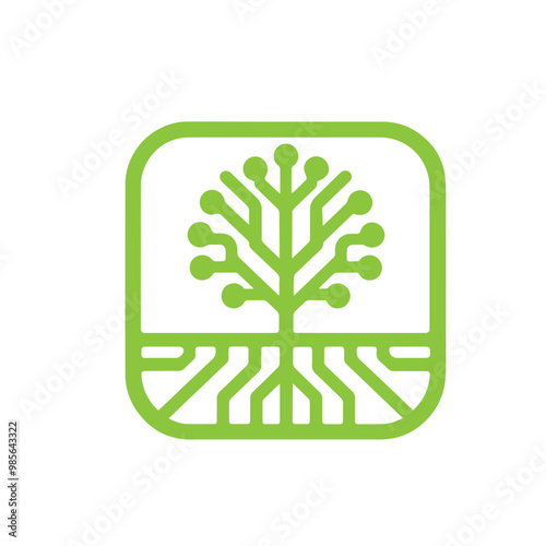 Abstract Circuit Board Tree icon