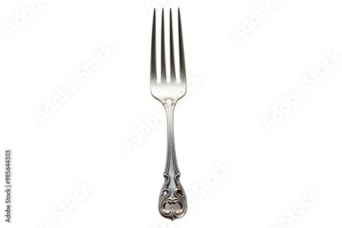 Silver fork isolated on the transparent background 