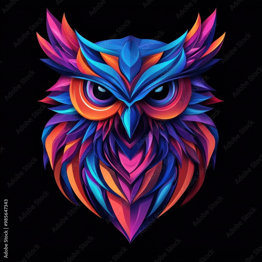 An owl depicted in Morphism style, with smooth, abstract forms and color gradients. An owl depicted in Morphism style, with smooth, abstract forms and color gradients.