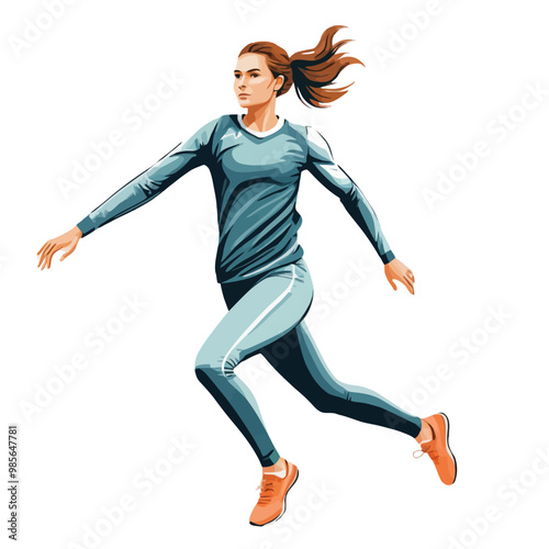 Athlete woman. PNG and Vector