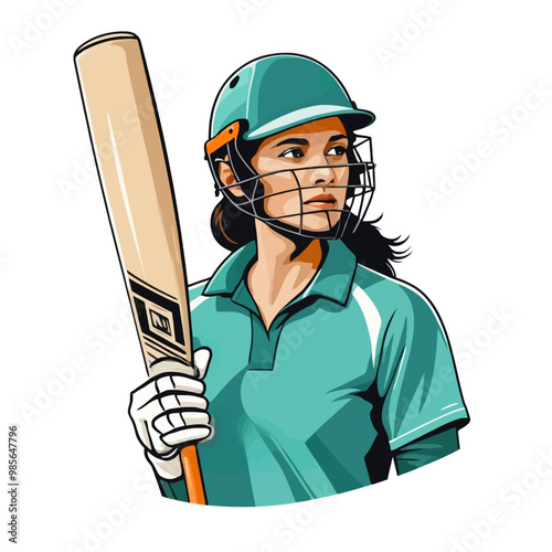 Woman cricketer, PNG