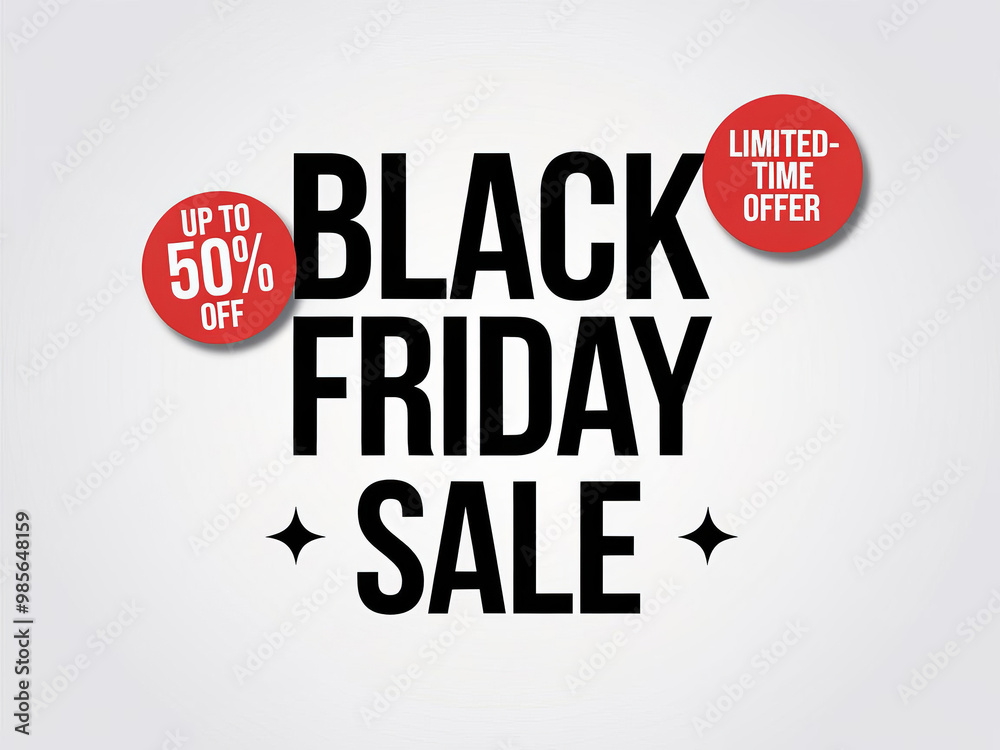 Fototapeta premium Banner or poster design with the inscription sale 50 percent, limited time offer on black on white background