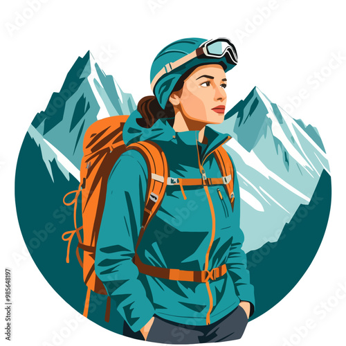 Adventurous Woman on the way, PNG