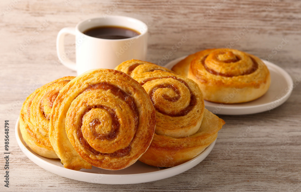 Homemade jam filling swirl buns Homemade jam filling swirl buns