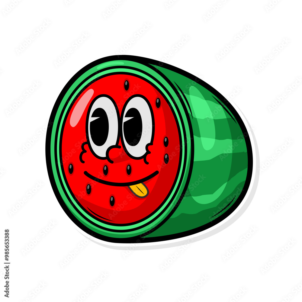 Funny doodle fruit cartoon with cute expression Funny doodle fruit cartoon with cute expression