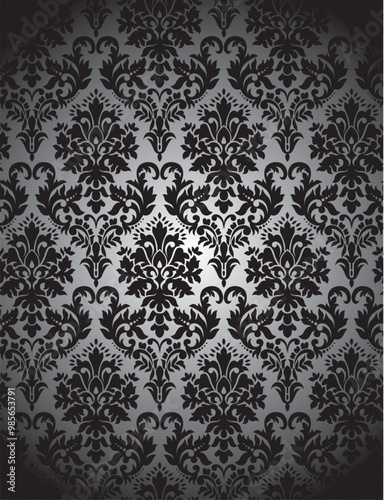 Seamless damask pattern on  wallpaper