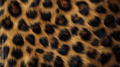 Close-up of soft, brown and black animal fur with a leopard print pattern.