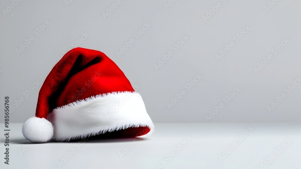 Cozy Red Santa Claus Hat with White Fur Trim for Christmas Holiday Cozy Red Santa Claus Hat with White Fur Trim for Christmas Holiday