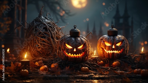 Halloween day eyes of Jack O' Lanterns trick or treating Samhain All Hallows' Eve All Saints' Eve All hallowe'en spooky Horror Ghost Demon background photo