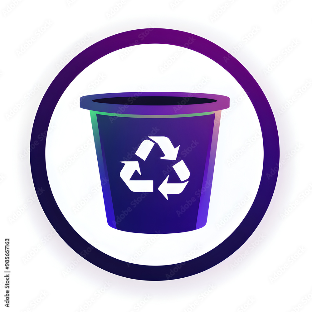 Purple recycling bin icon with gradient design
Purple recycling bin icon with gradient design