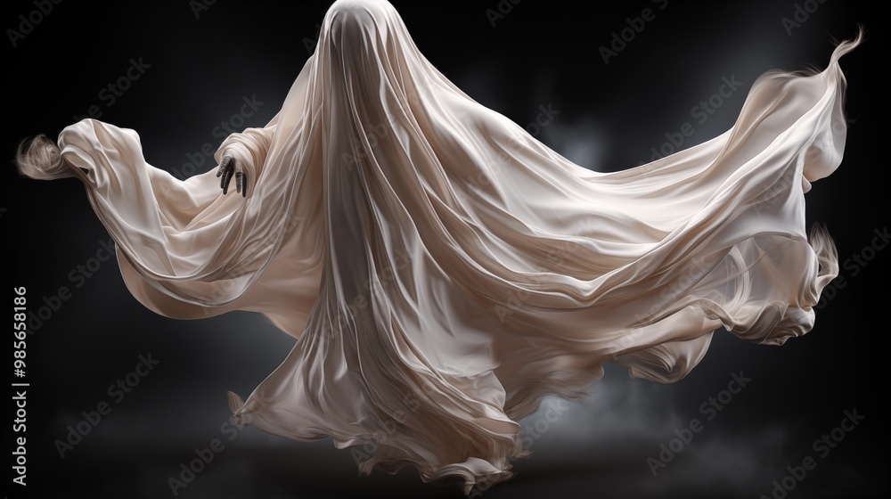 Halloween ghost on transparent background. Spirit figure. Halloween ghost on transparent background. Spirit figure.