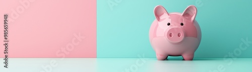 A cute pink piggy bank on a pastel background, symbolizing savings and financial planning.