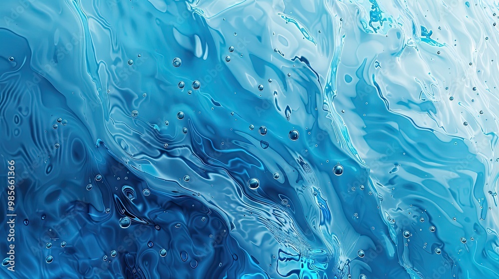 Abstract water wallpaper with turquoise and blue droplets on a gradient from deep ocean to sky blue Abstract water wallpaper with turquoise and blue droplets on a gradient from deep ocean to sky blue