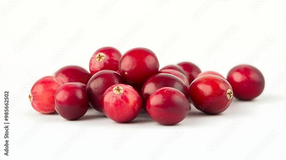 Fresh Red Cranberries Isolated on White Background Fresh Red Cranberries Isolated on White Background