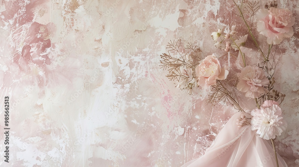 Champagne gold to rose pink wallpaper with abstract floral patterns and lace-like textures Champagne gold to rose pink wallpaper with abstract floral patterns and lace-like textures