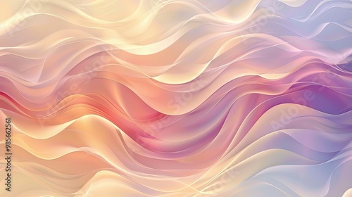 Wallpaper Mural Gentle liquid textures and wave-like patterns on a coral-lavender summer background Torontodigital.ca