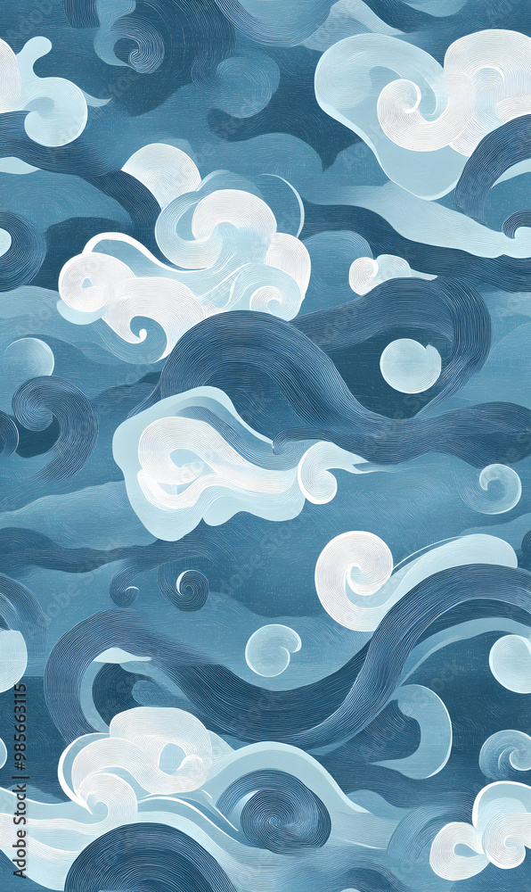Chinese-inspired doodle tile seamless patterns in an illustrator graphic style Chinese-inspired doodle tile seamless patterns in an illustrator graphic style