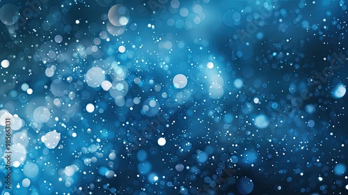 Elegant indigo-blue winter wallpaper with crystals and glowing orbs