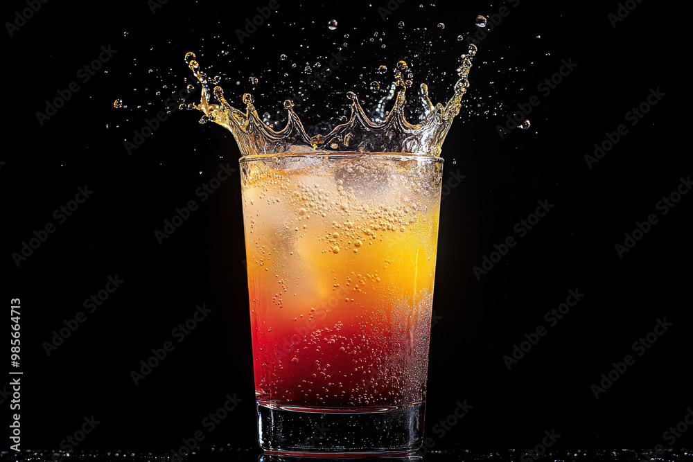 Tequila Sunrise Drink with Vibrant Color Splash