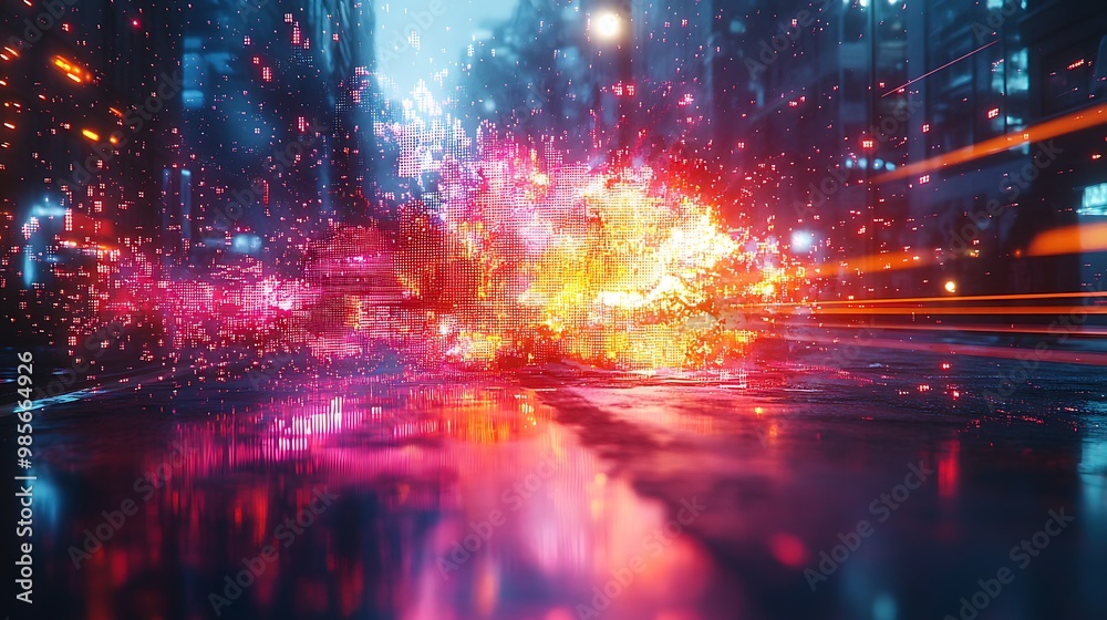 Neon graffiti bursts mixed with pixelated digital glitches, bold spray-paint splashes exploding in sharp, angular patterns, vibrant colors colliding with abstract geometric shapes, Neon graffiti bursts mixed with pixelated digital glitches, bold spray-paint splashes exploding in sharp, angular patterns, vibrant colors colliding with abstract geometric shapes,