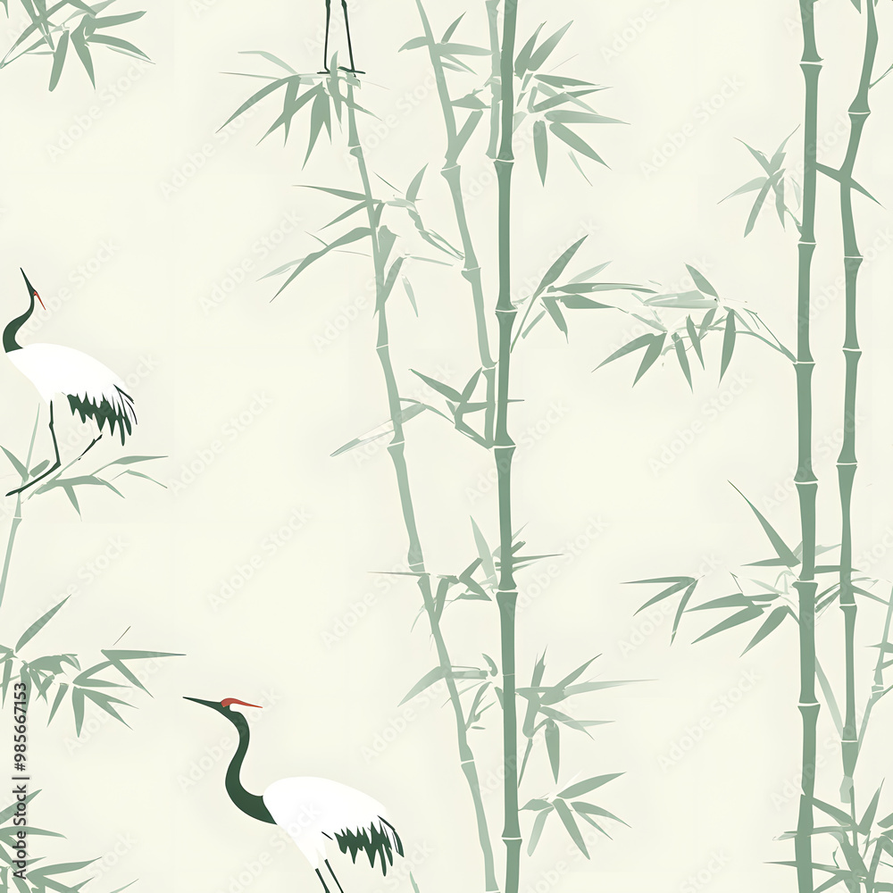Fototapeta premium Chinese-inspired doodle tile seamless patterns in an illustrator graphic style