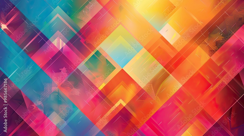 Bold tropical zigzags and dynamic lines in bright colors create a lively wallpaper Bold tropical zigzags and dynamic lines in bright colors create a lively wallpaper
