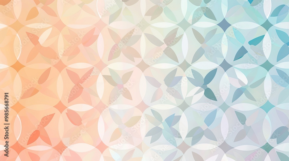 Minimalist geometric wallpaper with pastel gradient and interlocking shapes for spring Minimalist geometric wallpaper with pastel gradient and interlocking shapes for spring