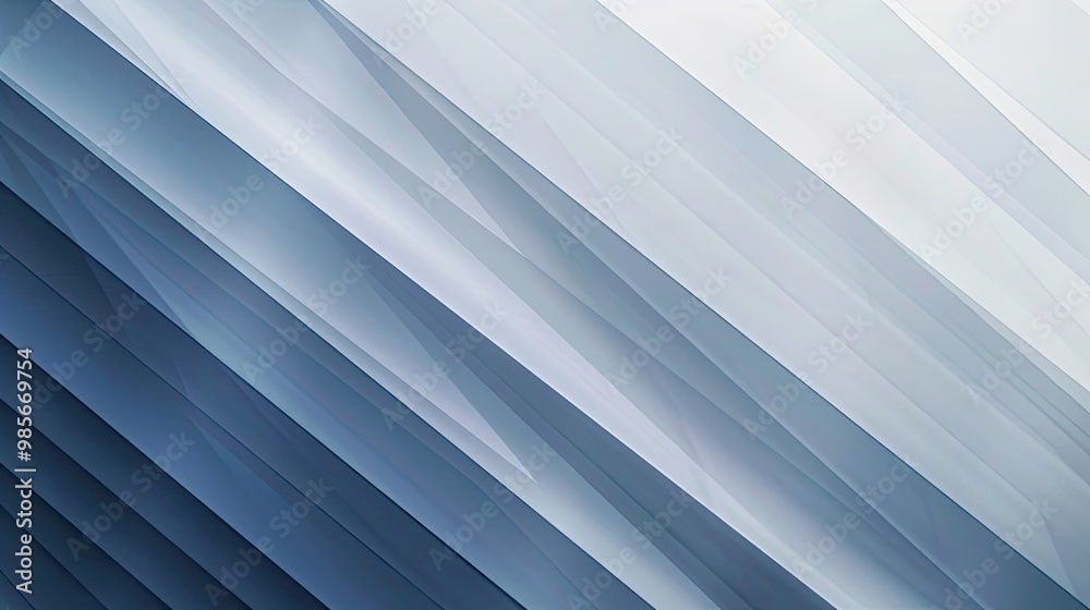 Obraz premium Monochromatic geometric wallpaper with sharp diagonal lines over soft blue gradients