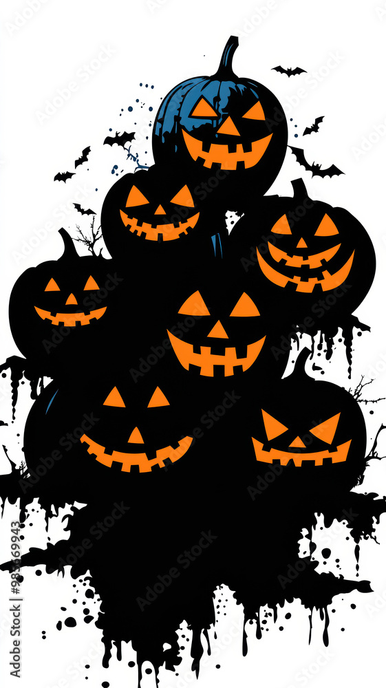 Halloween Pumpkins Silhouette Design Halloween Pumpkins Silhouette Design