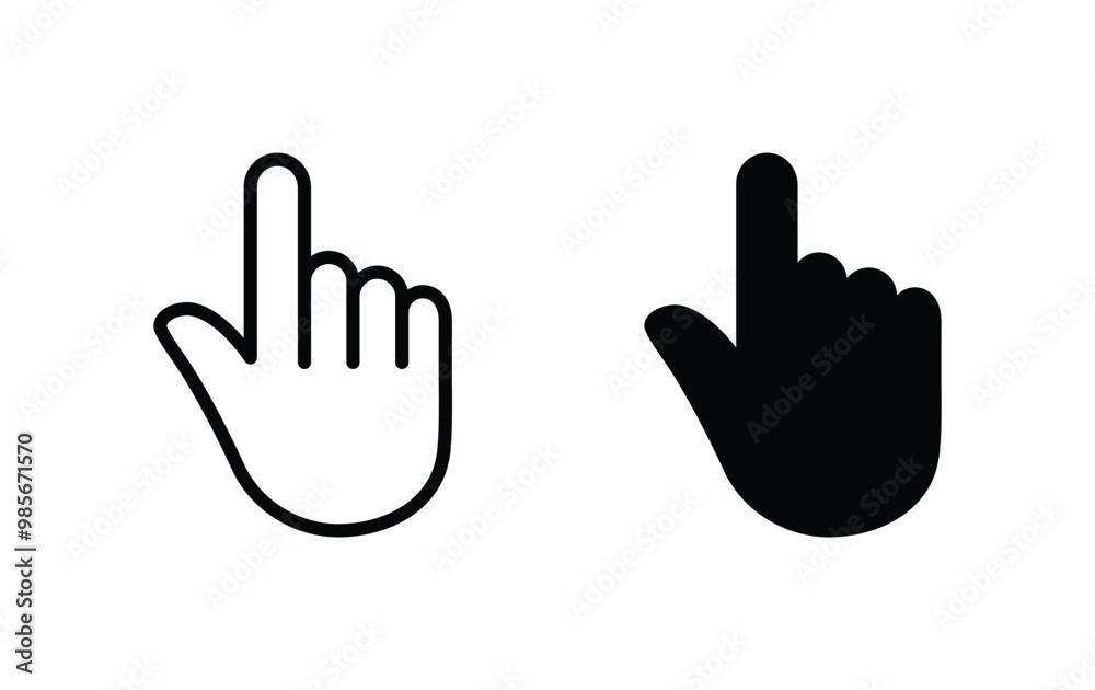 Hand cursor click icon vector Hand cursor click icon vector