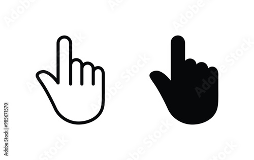 Hand cursor click icon vector