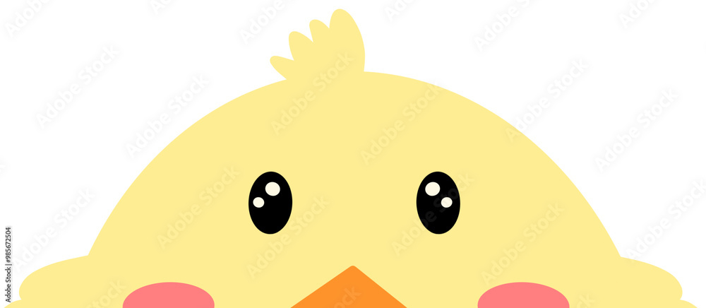 Illustration of a half-faced yellow chick cartoon. Cute face. Can be used to decorate various pieces of work. Illustration of a half-faced yellow chick cartoon. Cute face. Can be used to decorate various pieces of work.