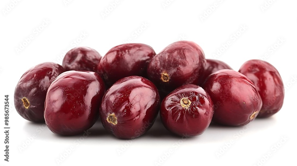 Fresh Red Cranberries Isolated on White Background Fresh Red Cranberries Isolated on White Background