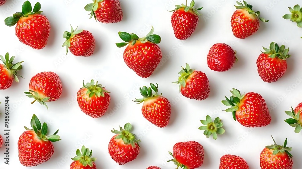 Fresh Red Strawberries on White Background Fresh Red Strawberries on White Background