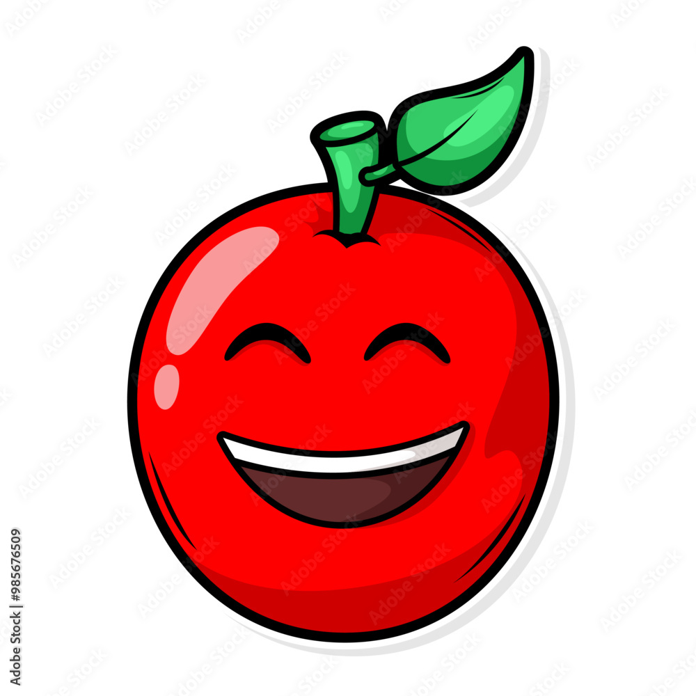 Funny doodle fruit cartoon with cute expression Funny doodle fruit cartoon with cute expression
