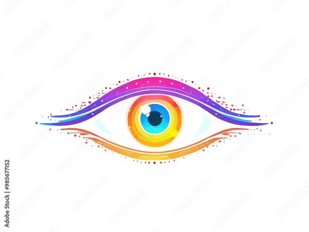 Beautiful close-up of a woman's eye in an artistic painting,,An eye with circuit line representing monitoring and advanced surveillance isolated on a white background Beautiful close-up of a woman's eye in an artistic painting,,An eye with circuit line representing monitoring and advanced surveillance isolated on a white background