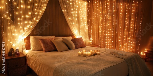 Wadding firstbedroom decoratio night romantic photo