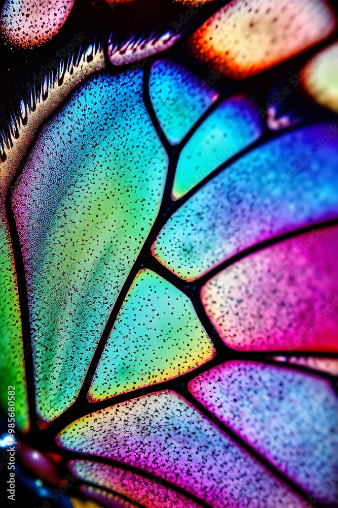 Close-Up of a Vibrant Butterfly Wing with Iridescent Colors Close-Up of a Vibrant Butterfly Wing with Iridescent Colors