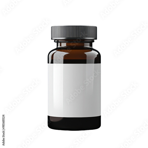 Blank vitamin or supplement bottle mockup with an editable label, mockup, png, transparent background.