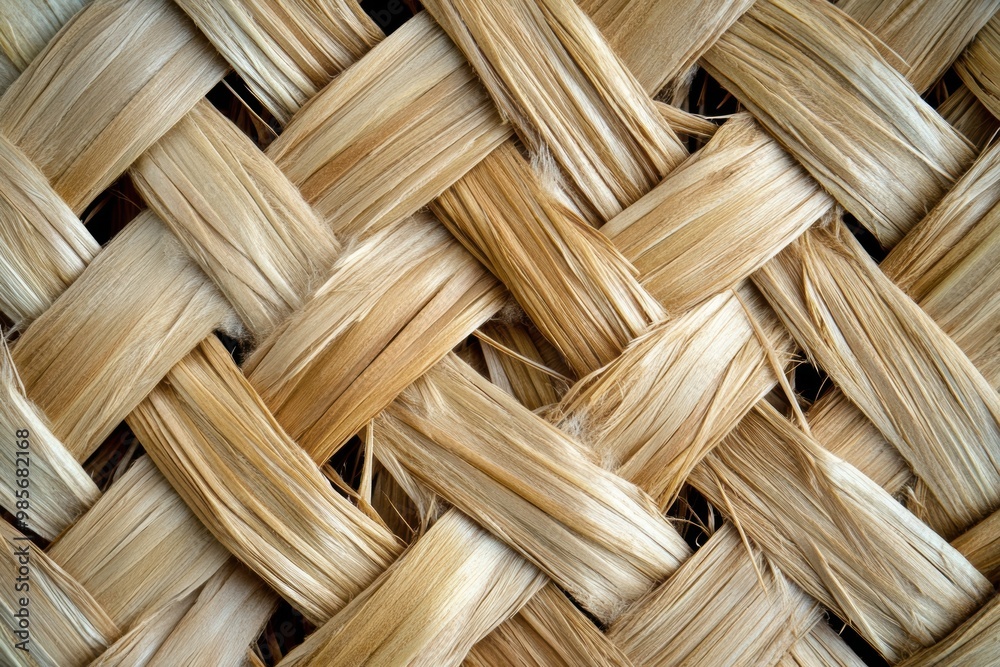 Woven raffia texture with crisscross pattern