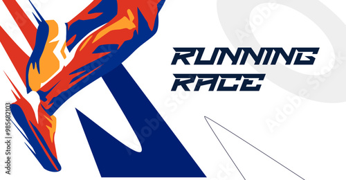 vector illustration of the silhouette of a long-distance, short-distance runner. Running racing athlete sport design. The design has a national sports concept, a running race