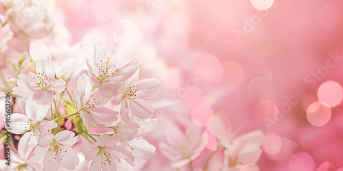 Ethereal Pink Cosmos Flowers with Soft Bokeh Background